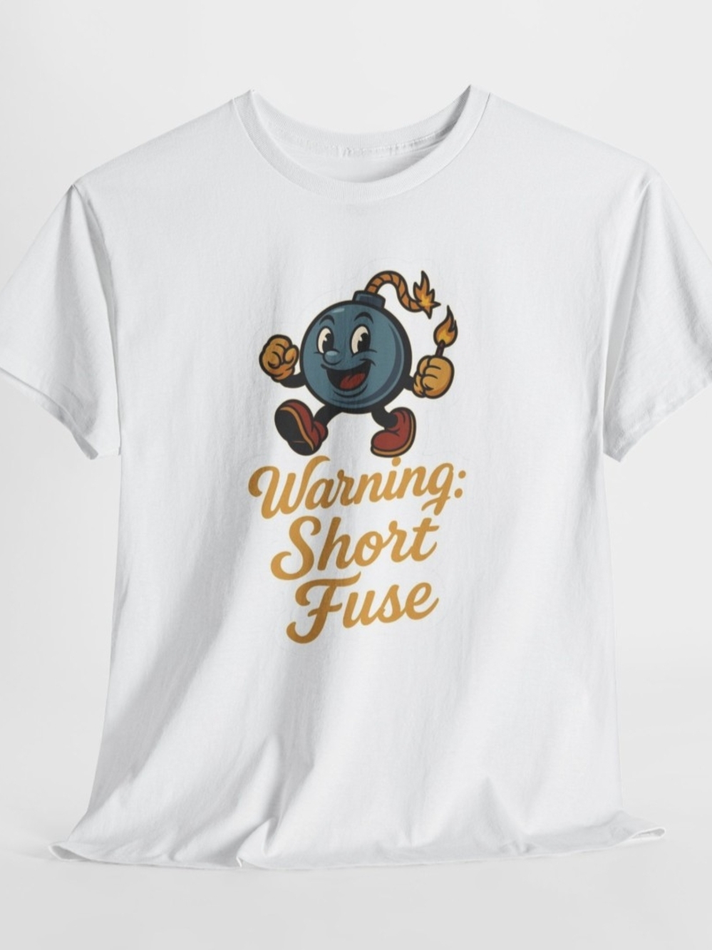 Graphic 'Warning: Short Fuse' White Tee - Picture 2 of 2